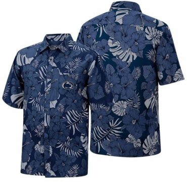 Penn State Nittany Lions Tropical Flowers Hawaiian Shirt