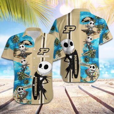 Purdue Boilermakers Custom Name Jack Skellington Trendy Hawaiian Shirt Aloha Shirt