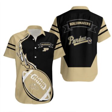 Purdue Boilermakers Gold Ball Black Trendy Hawaiian Shirt Aloha Shirt