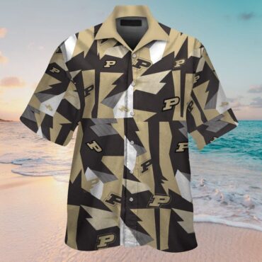 Purdue Boilermakers Gold Black Hawaiian Shirt