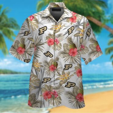 Purdue Boilermakers Pink Flowers Pineaaple Hawaiian Shirt