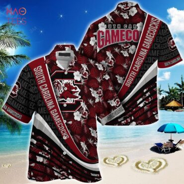 South Carolina Gamecocks Garnet Black Hawaiian Shirt