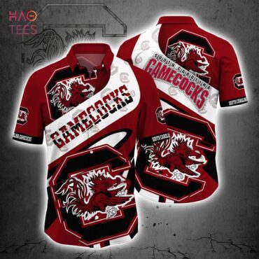 South Carolina Gamecocks Garnet White Hawaiian Shirt