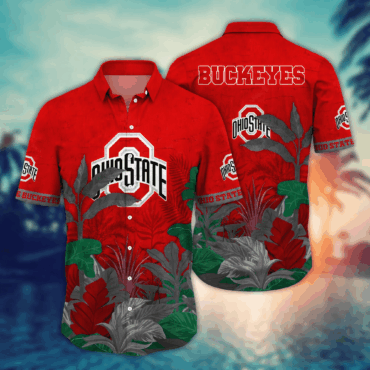 Ohio State Buckeyes NCAA Hawaiian Shirt Flip Flops Aloha Shirt