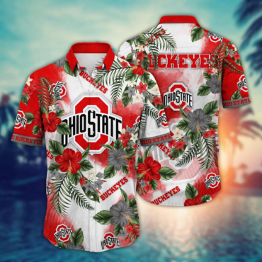 Ohio State Buckeyes NCAA Hawaiian Shirt Sunningtime Aloha Shirt