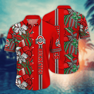 Ohio State Buckeyes NCAA Hawaiian Shirt Tropical Aloha Shirt