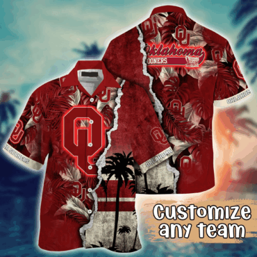 Oklahoma Sooners NCAA Hawaiian Shirt Custom Sea Shores Aloha Shirt