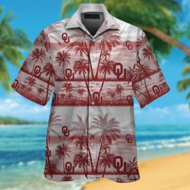 Oklahoma Sooners Short Sleeve Button Up Tropical Hawaiian Shirt Ver015