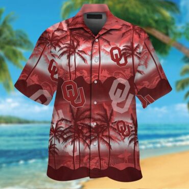 Oklahoma Sooners Short Sleeve Button Up Tropical Hawaiian Shirt Ver018