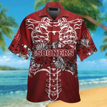 Oklahoma Sooners Short Sleeve Button Up Tropical Hawaiian Shirt Ver020