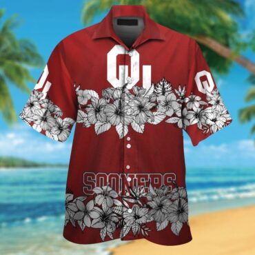 Oklahoma Sooners Short Sleeve Button Up Tropical Hawaiian Shirt Ver025