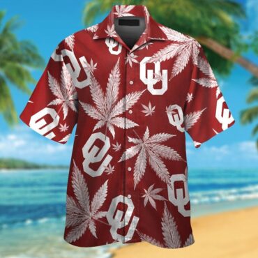 Oklahoma Sooners Short Sleeve Button Up Tropical Hawaiian Shirt Ver026