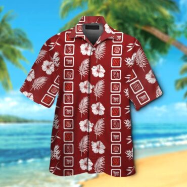 Oklahoma Sooners Short Sleeve Button Up Tropical Hawaiian Shirt Ver08
