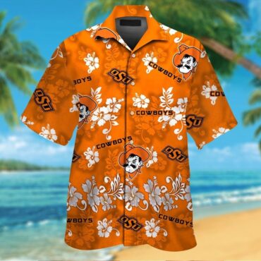 Oklahoma State Cowboys Short Sleeve Button Up Tropical Hawaiian Shirt Ver08