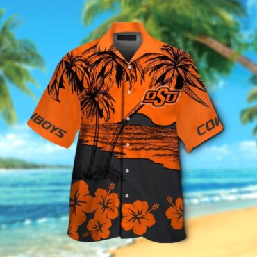 Oklahoma State Cowboys Short Sleeve Button Up Tropical Hawaiian Shirt Ver010