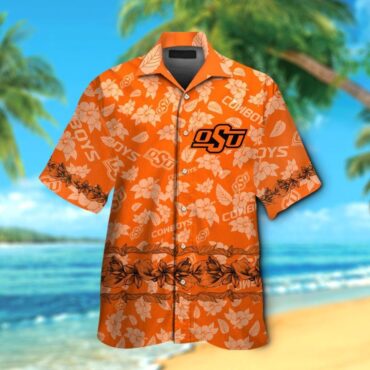 Oklahoma State Cowboys Short Sleeve Button Up Tropical Hawaiian Shirt Ver011