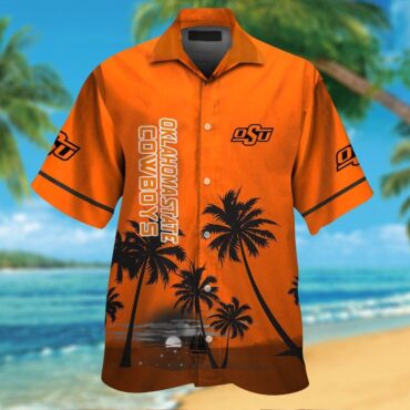 Oklahoma State Cowboys Short Sleeve Button Up Tropical Hawaiian Shirt Ver012