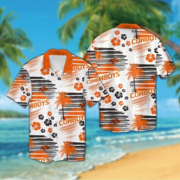 Oklahoma State Cowboys Short Sleeve Button Up Tropical Hawaiian Shirt Ver014