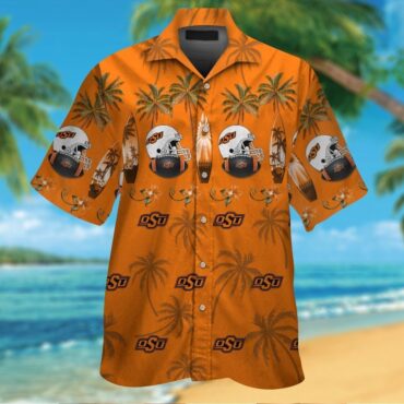 Oklahoma State Cowboys Short Sleeve Button Up Tropical Hawaiian Shirt Ver015