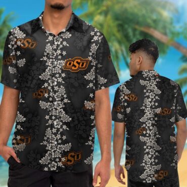 Oklahoma State Cowboys Short Sleeve Button Up Tropical Hawaiian Shirt Ver016