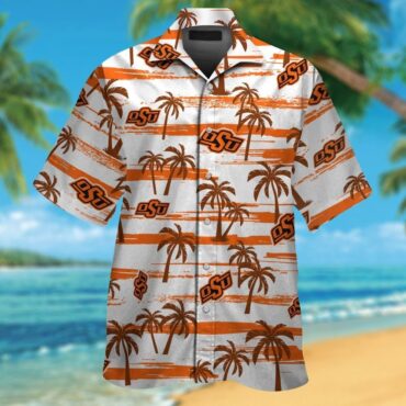 Oklahoma State Cowboys Short Sleeve Button Up Tropical Hawaiian Shirt Ver018