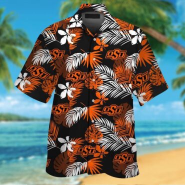 Oklahoma State Cowboys Short Sleeve Button Up Tropical Hawaiian Shirt Ver019