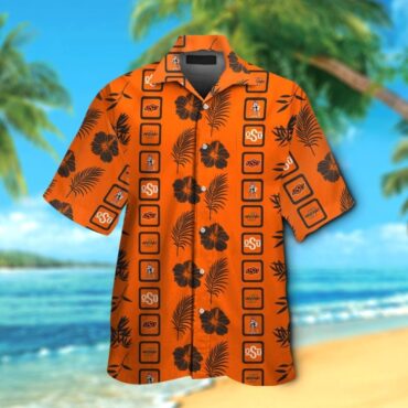Oklahoma State Cowboys Short Sleeve Button Up Tropical Hawaiian Shirt Ver019