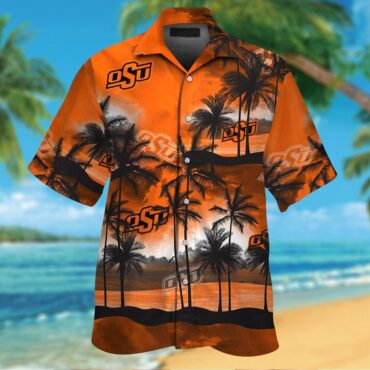 Oklahoma State Cowboys Short Sleeve Button Up Tropical Hawaiian Shirt Ver021