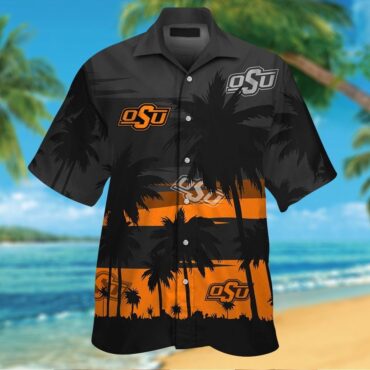 Oklahoma State Cowboys Short Sleeve Button Up Tropical Hawaiian Shirt Ver023