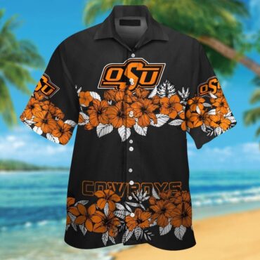 Oklahoma State Cowboys Short Sleeve Button Up Tropical Hawaiian Shirt Ver024