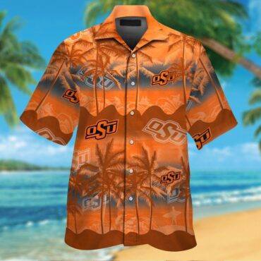 Oklahoma State Cowboys Short Sleeve Button Up Tropical Hawaiian Shirt Ver025