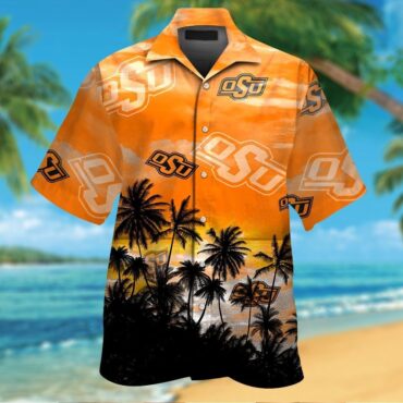 Oklahoma State Cowboys Short Sleeve Button Up Tropical Hawaiian Shirt Ver04