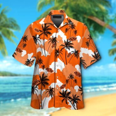 Oklahoma State Cowboys Short Sleeve Button Up Tropical Hawaiian Shirt Ver05