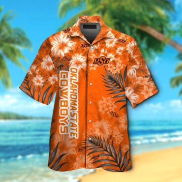 Oklahoma State Cowboys Short Sleeve Button Up Tropical Hawaiian Shirt