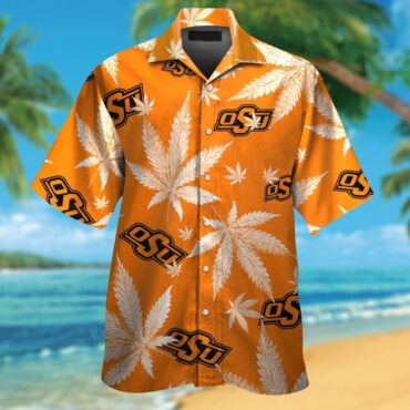 Oklahoma State Cowboys Short Sleeve Button Up Tropical Hawaiian Shirt Ver06