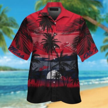 Ole Miss Rebels Short Sleeve Button Up Tropical Hawaiian Shirt Ver02
