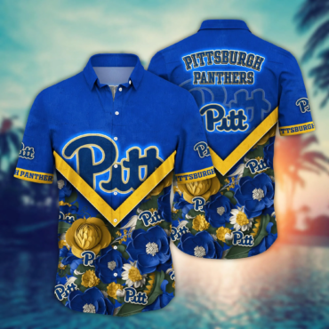 Pittsburgh Panthers Ncaa Hawaiian Shirt Custom Lush Greenery Aloha Shirt