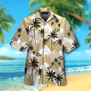 Purdue Boilermakers Short Sleeve Button Up Tropical Hawaiian Shirt