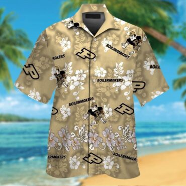 Purdue Boilermakers Short Sleeve Button Up Tropical Hawaiian Shirt Ver11