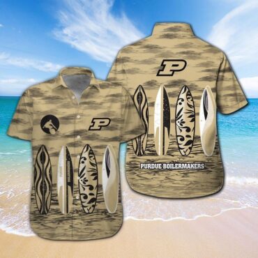 Purdue Boilermakers Short Sleeve Button Up Tropical Hawaiian Shirt Ver12
