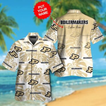 Purdue Boilermakers Short Sleeve Button Up Tropical Hawaiian Shirt Ver13
