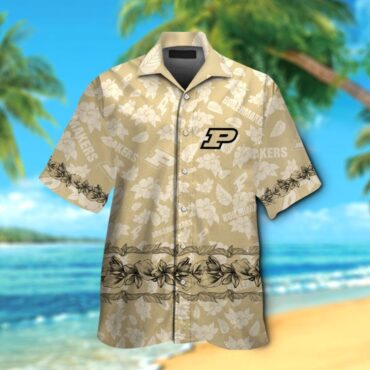 Purdue Boilermakers Short Sleeve Button Up Tropical Hawaiian Shirt Ver14