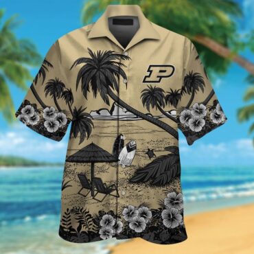 Purdue Boilermakers Short Sleeve Button Up Tropical Hawaiian Shirt Ver16