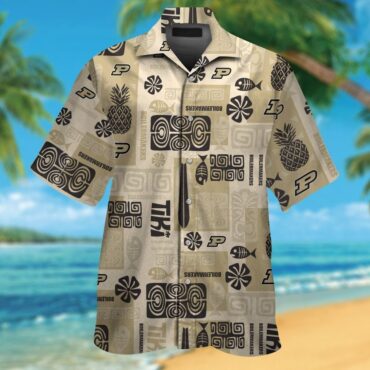 Purdue Boilermakers Short Sleeve Button Up Tropical Hawaiian Shirt Ver17