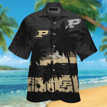 Purdue Boilermakers Short Sleeve Button Up Tropical Hawaiian Shirt Ver18