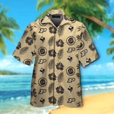 Purdue Boilermakers Short Sleeve Button Up Tropical Hawaiian Shirt Ver19