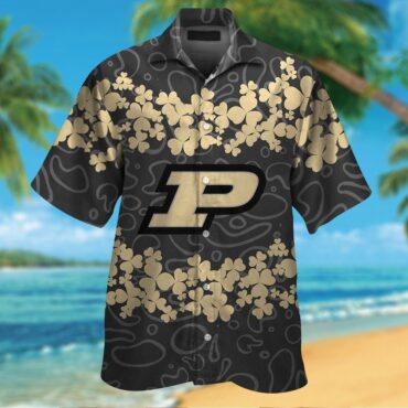Purdue Boilermakers Short Sleeve Button Up Tropical Hawaiian Shirt Ver20