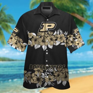 Purdue Boilermakers Short Sleeve Button Up Tropical Hawaiian Shirt Ver02