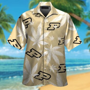 Purdue Boilermakers Short Sleeve Button Up Tropical Hawaiian Shirt Ver25