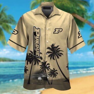 Purdue Boilermakers Short Sleeve Button Up Tropical Hawaiian Shirt Ver03